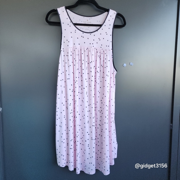 Kate Spade Other - KATE SPADE PINK SCATTERED DOT NIGHT GOWN - SIZE L EUC